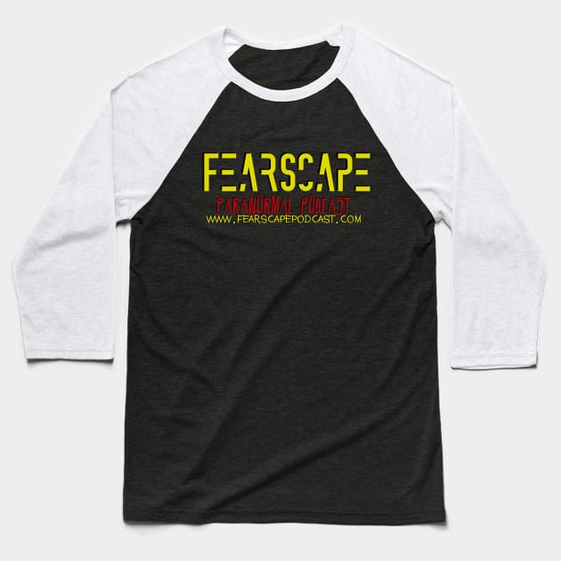 FearScape Logo and Website Baseball T-Shirt by The Convergence Enigma